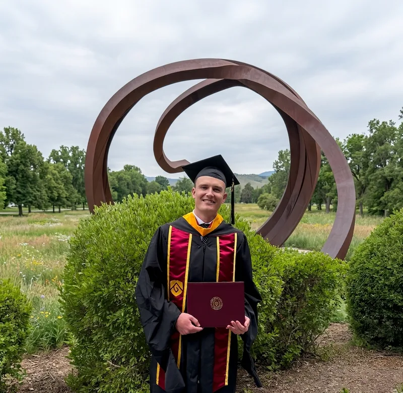 Denny Schaedig at his 2025 M.S. graduation